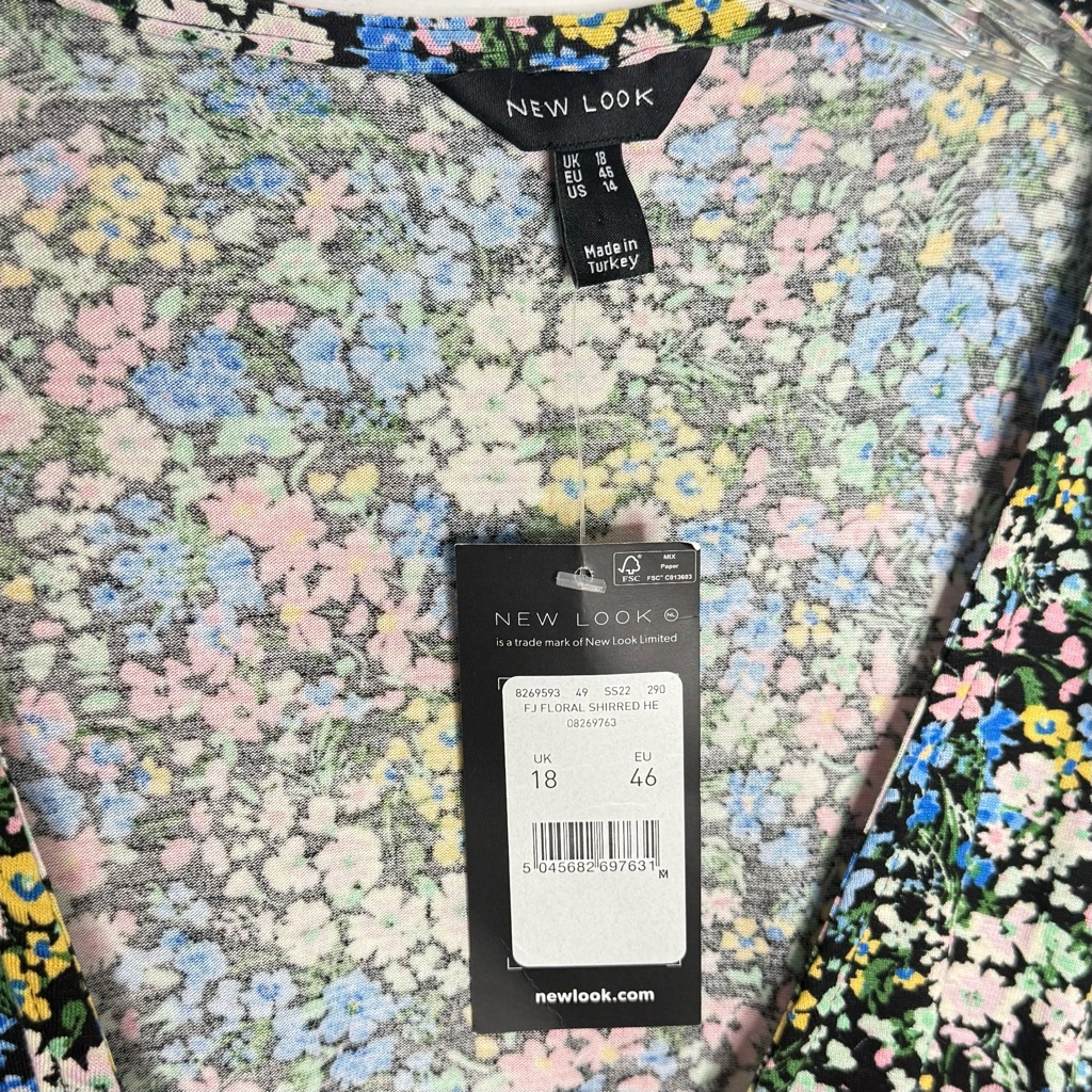 New Look Floral Shirred Long Sleeve Top — image 4 of 4